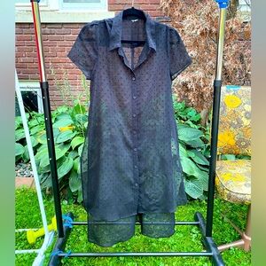 Sheer black polka dot dress